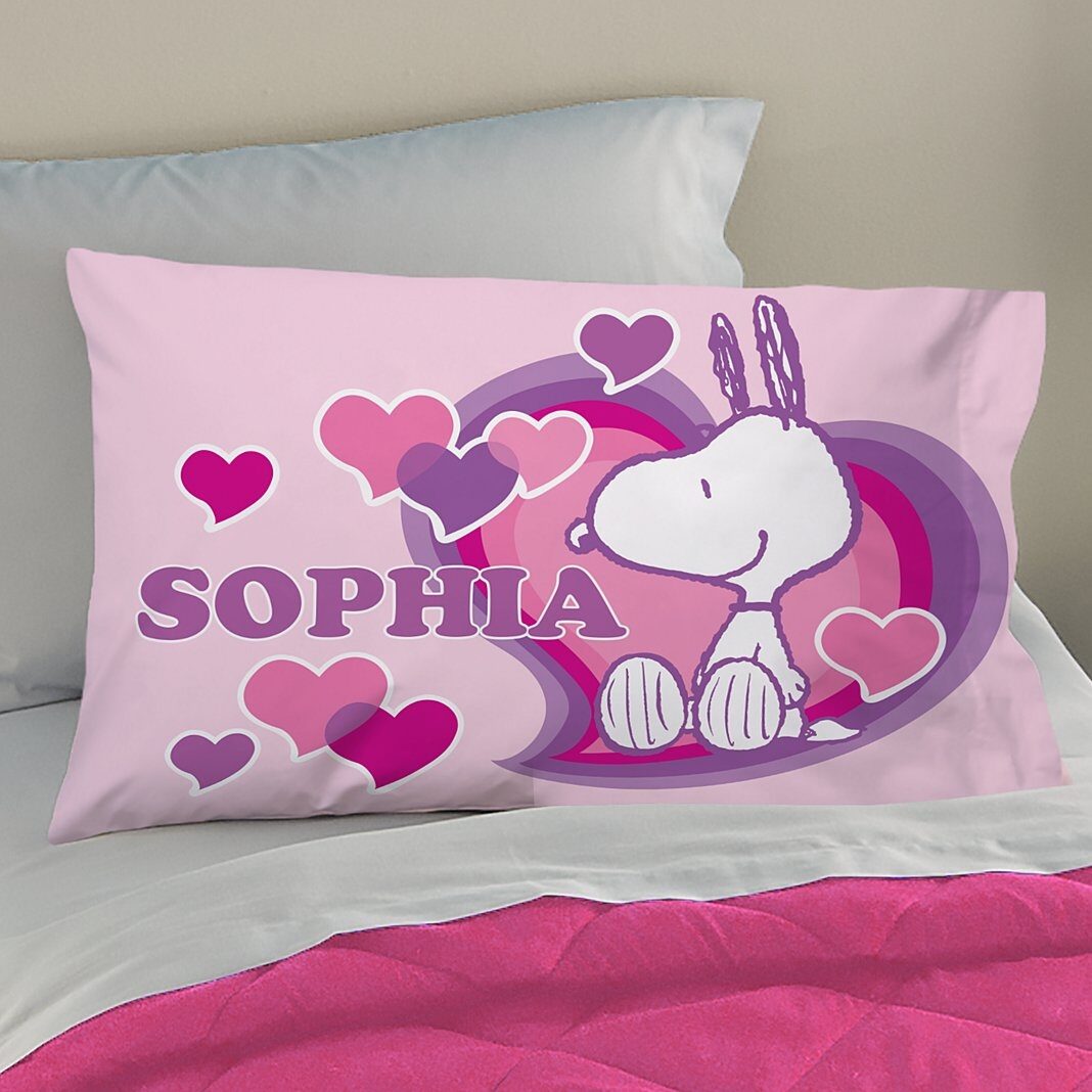 Funda de almohada de Snoopy Corazón Feliz de PEANUTS®