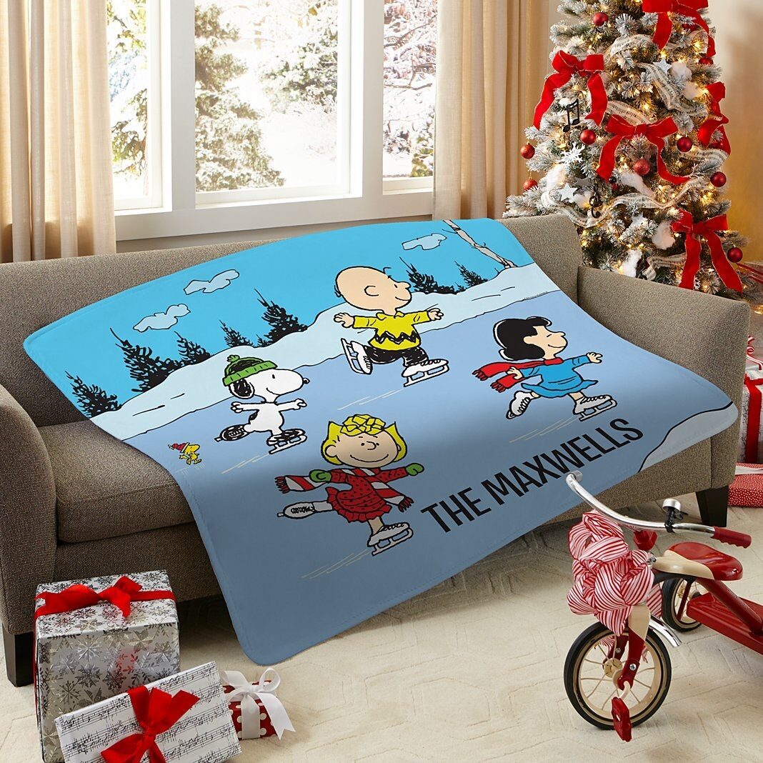 Manta de peluche de los amigos patinadores sobre hielo de PEANUTS®
