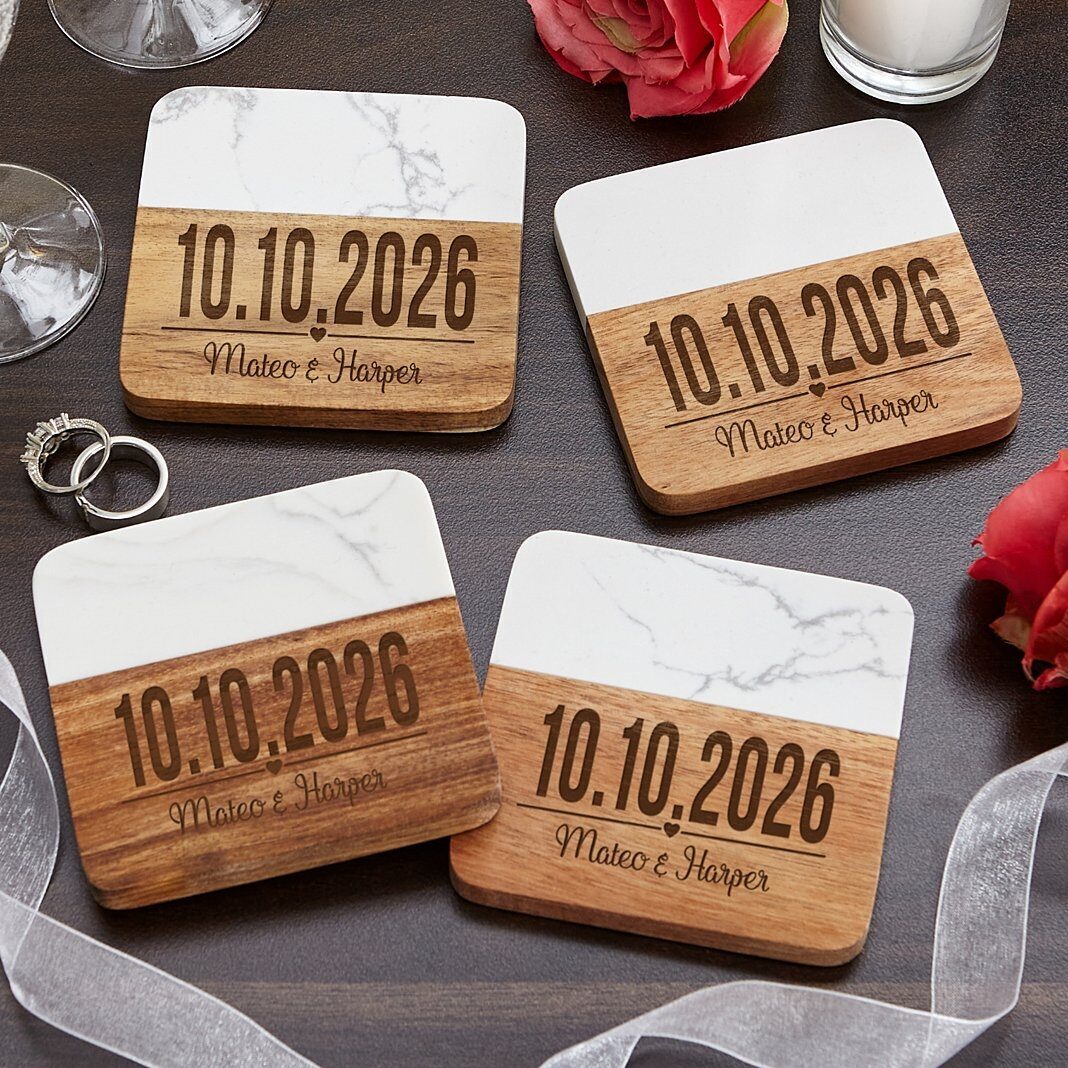 Posavasos de madera de mármol Our Perfect Day
