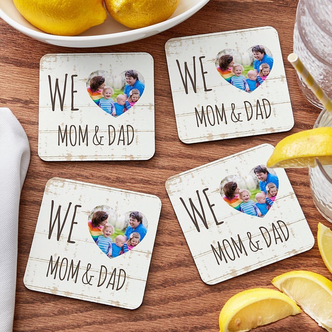 Posavasos con foto "I/We Heart"