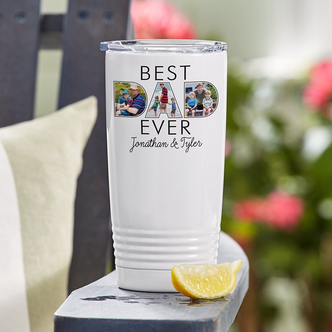 Vaso térmico con foto del mejor papá del mundo