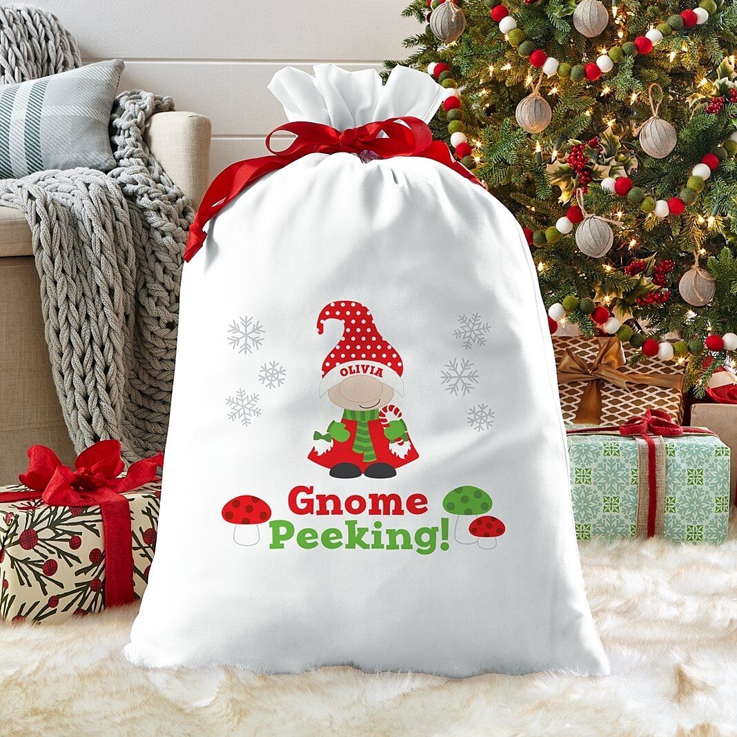 ¡Nuevo gnomo asomándose! Bolsa de regalo extragrande
