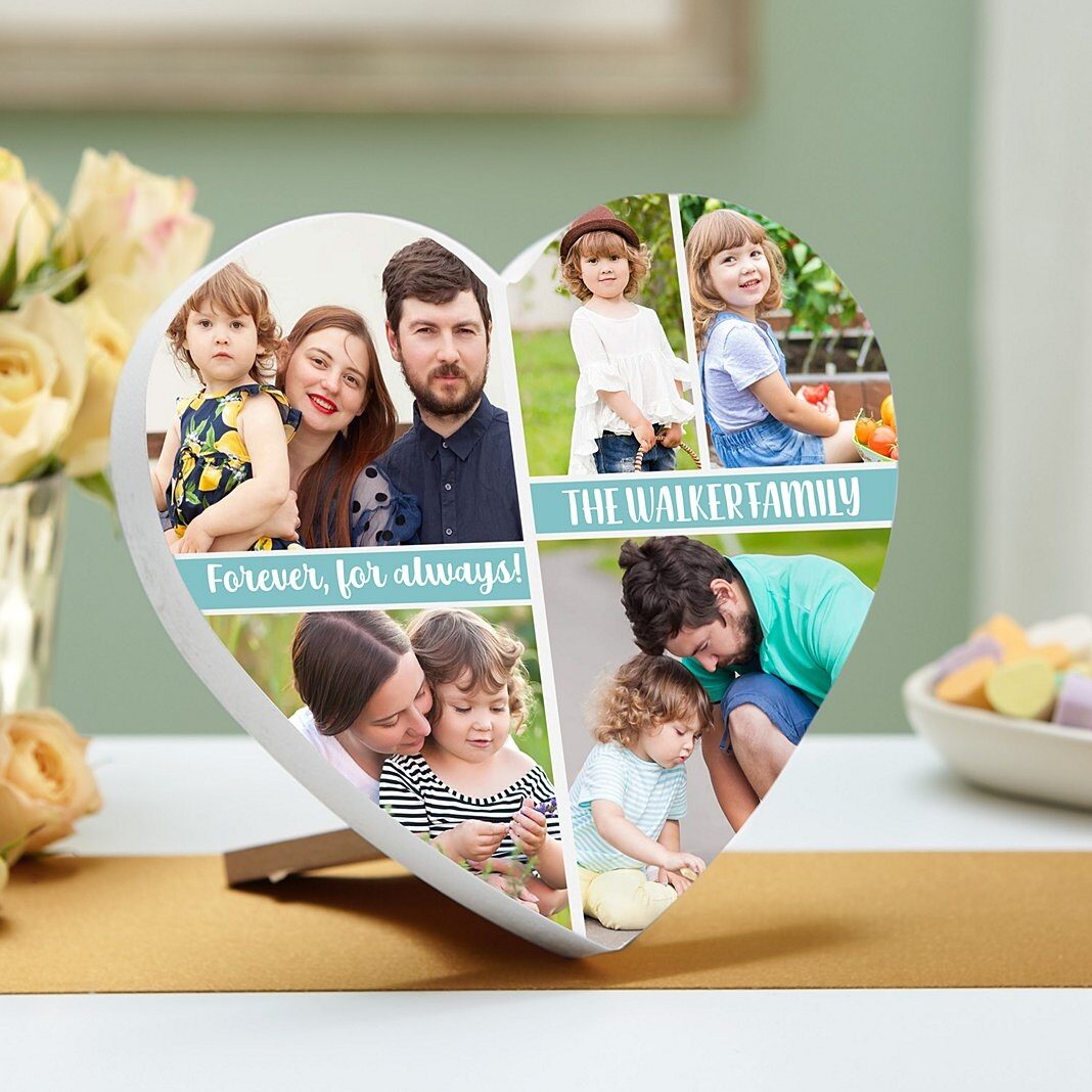 Nuestros recuerdos familiares Corazón de madera