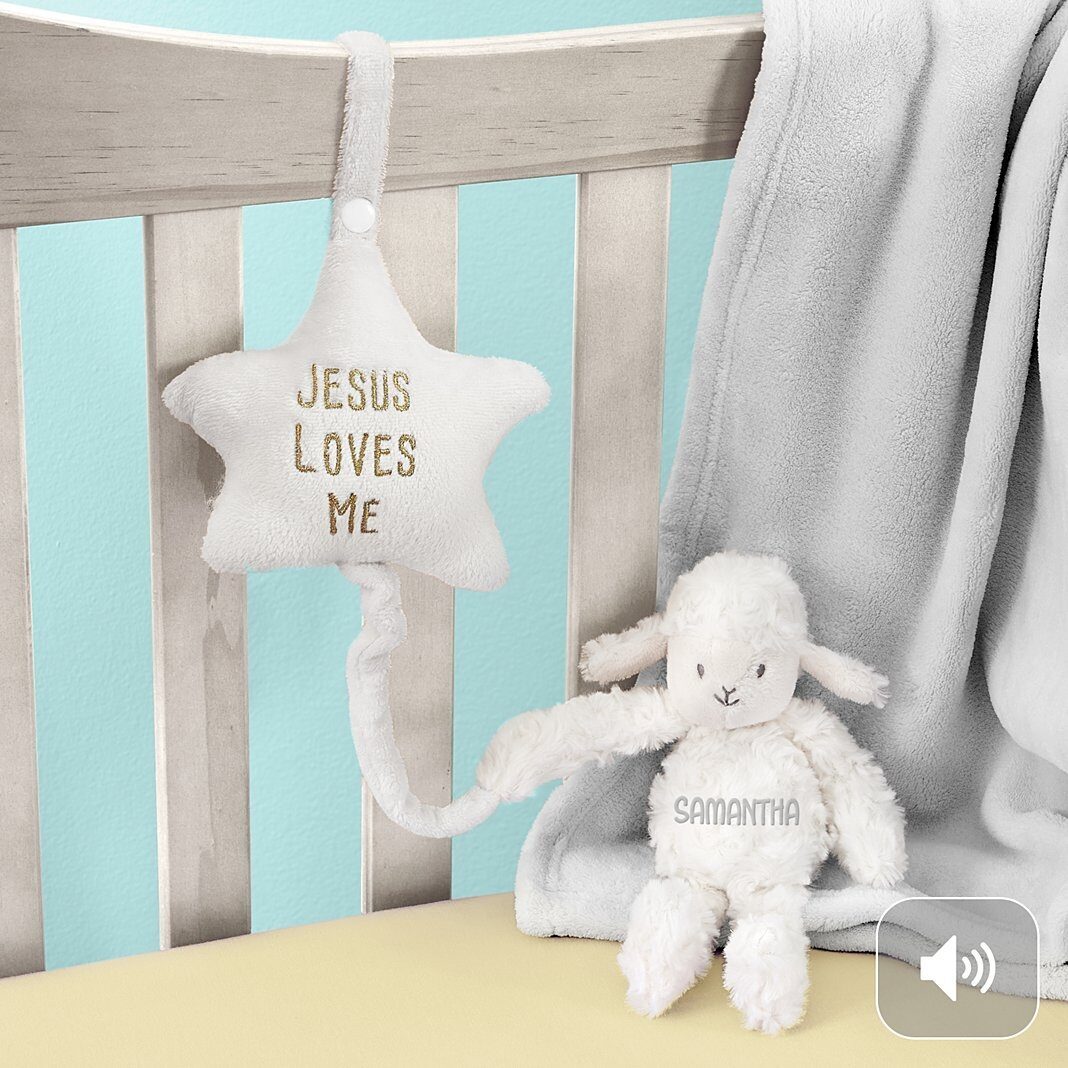 Juguete musical para tirar de Jesús me ama