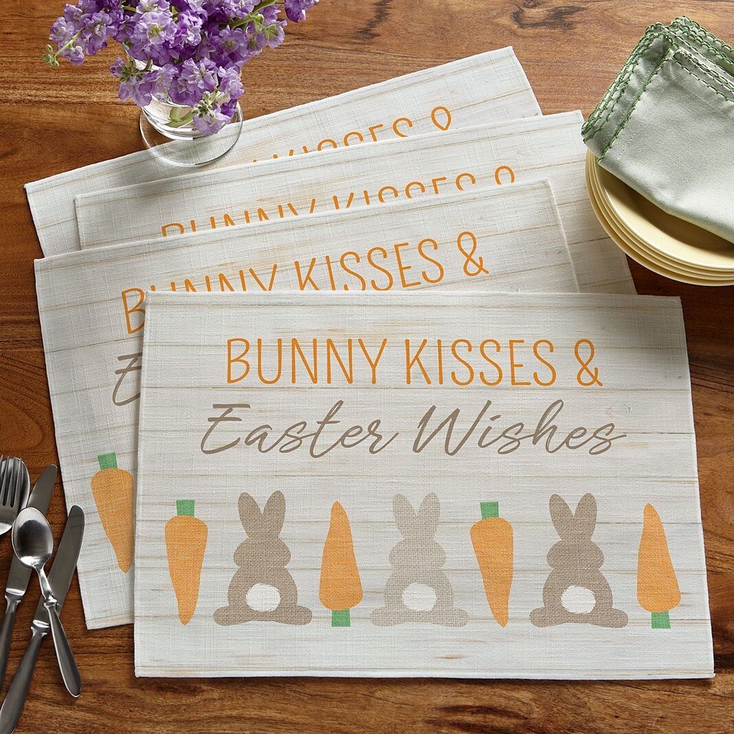 Camino de mesa y manteles individuales de Barnwood Bunnies