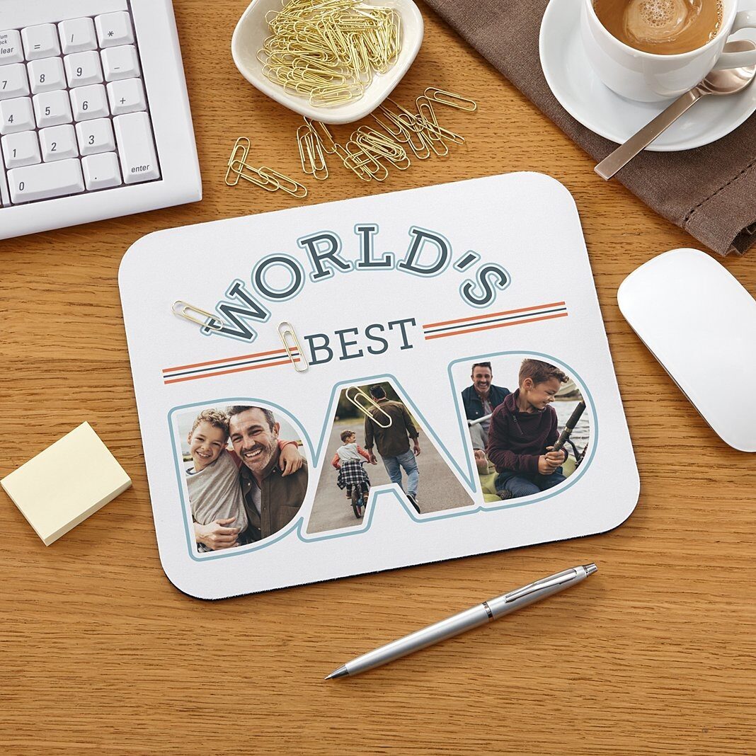 Alfombrilla de ratón con foto del mejor papá del mundo