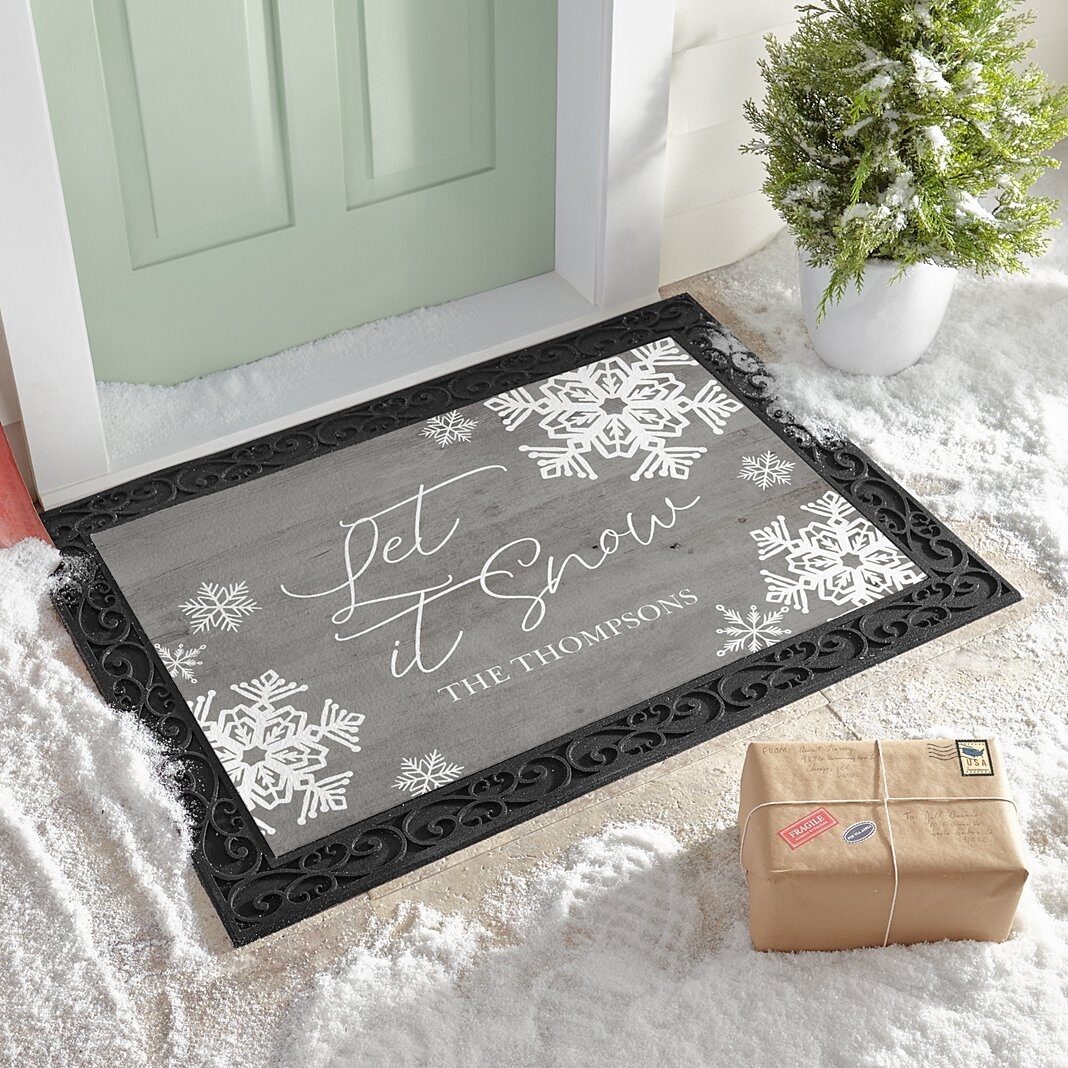 Felpudo con copos de nieve Let It Snow