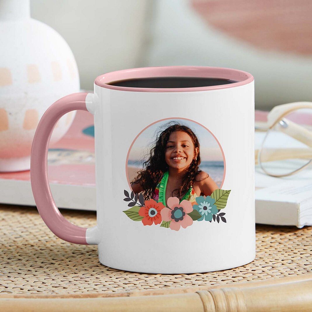 Taza con foto floral