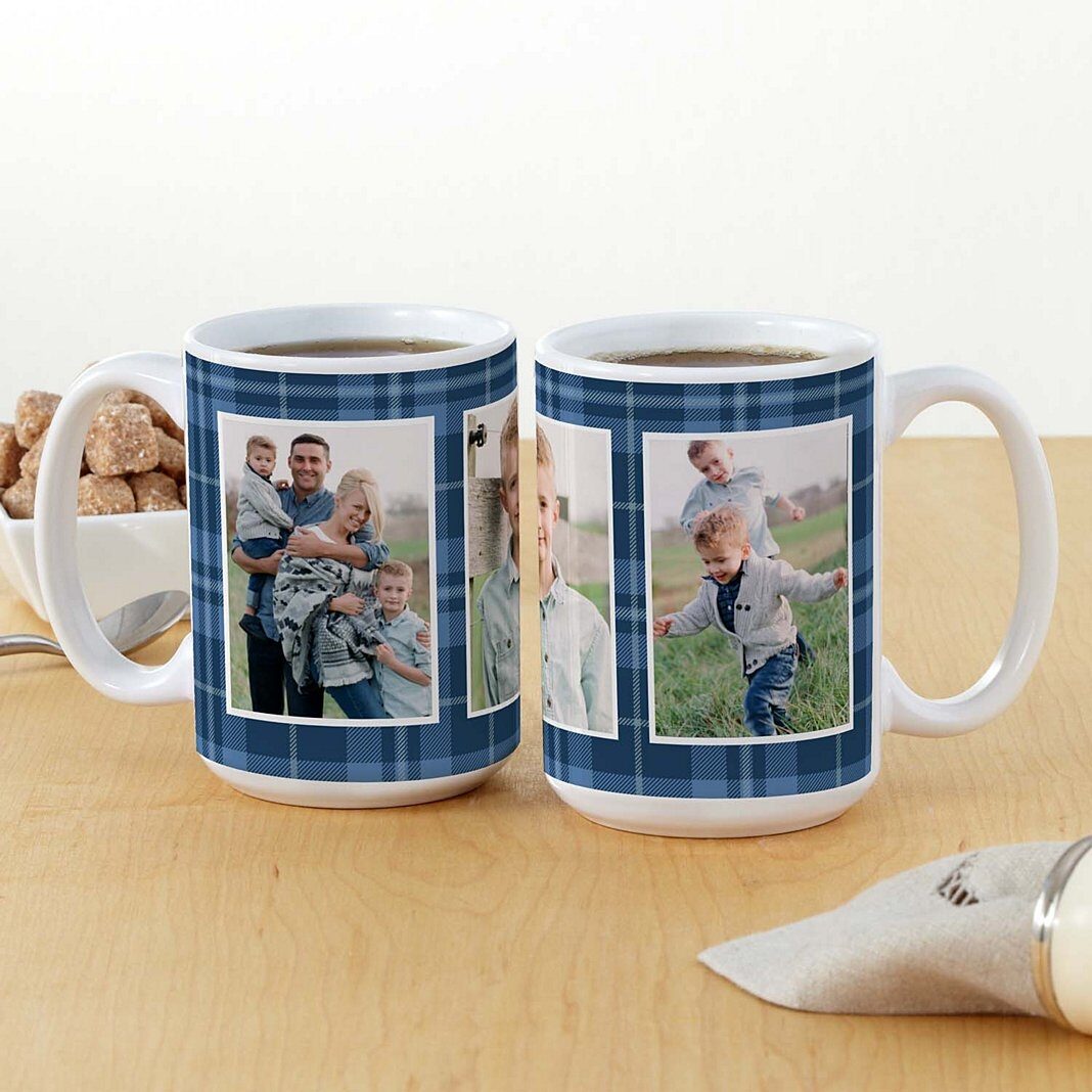 Taza con foto a cuadros