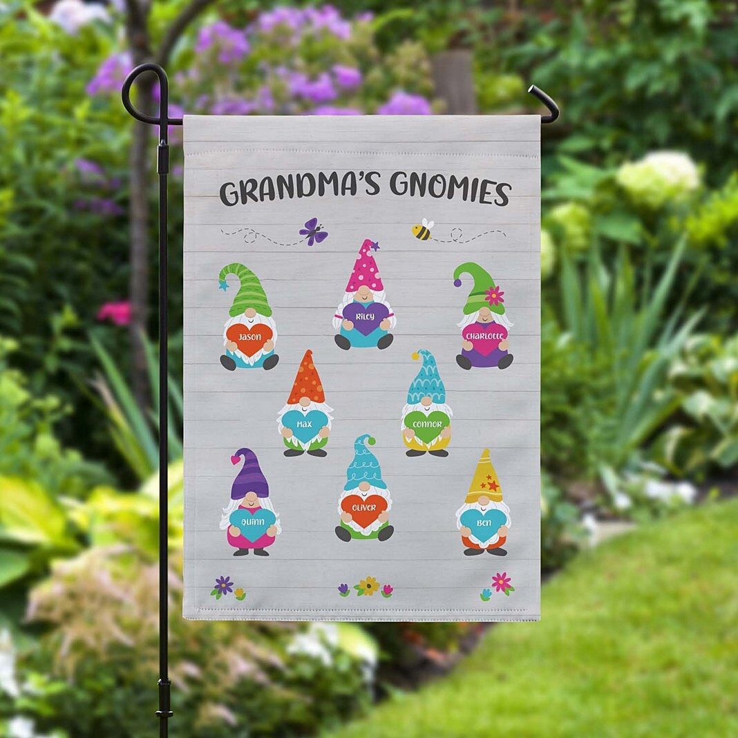 Bandera de jardín de gnomos de primavera