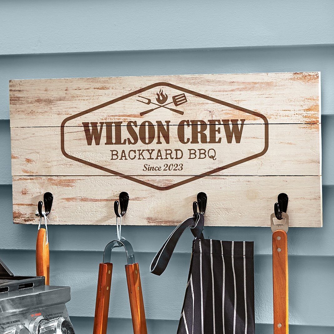 Estante para herramientas de madera BBQ Crew