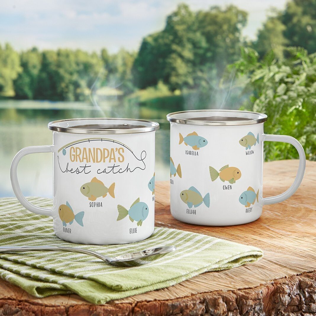 Taza de metal esmaltada "Mi mejor captura"
