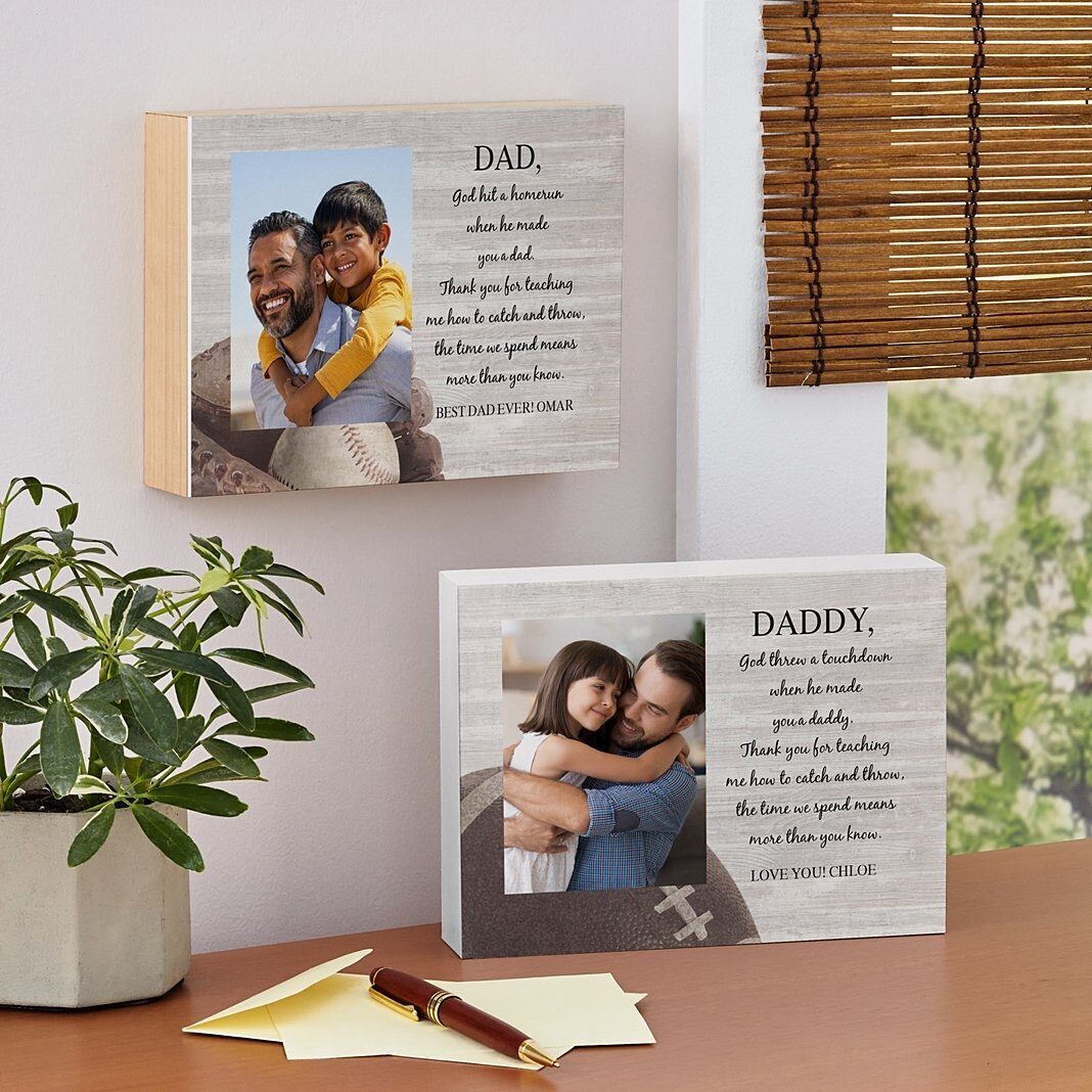 Bloque de madera deportivo Home Run Dad