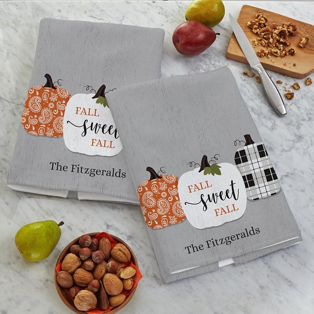 Paños de cocina con el dulce otoño
