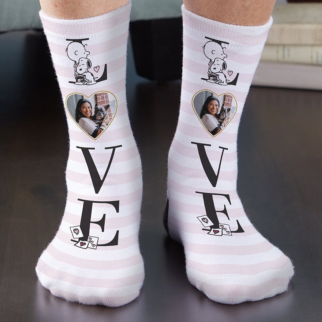 Calcetines con foto de rayas Love (pequeños)
