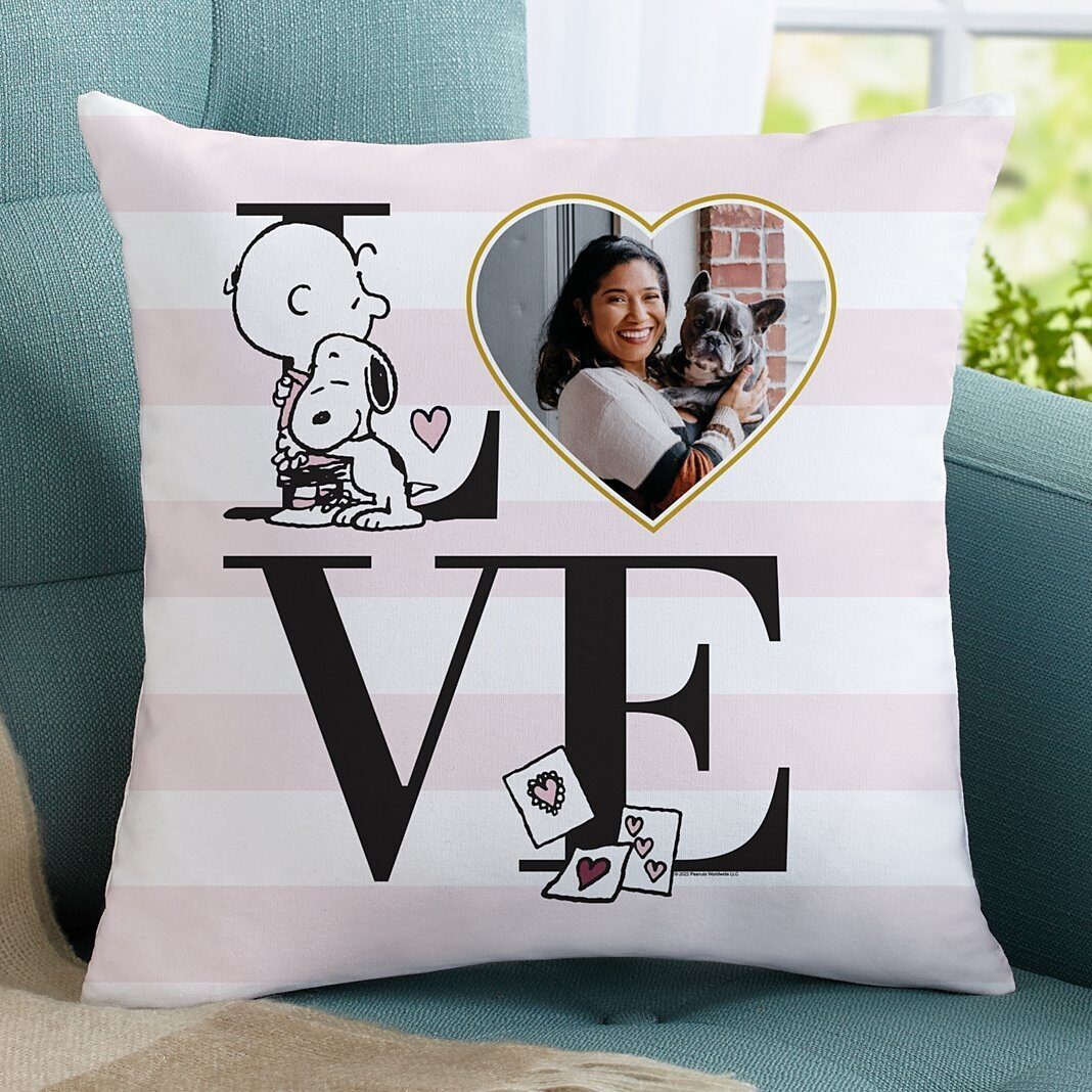 Cojín decorativo con foto de rayas de amor