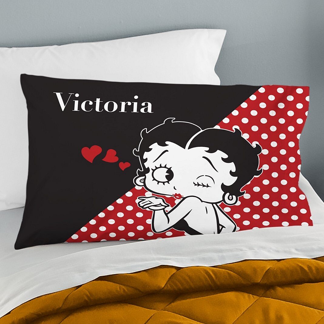 Funda de almohada con besos de Betty Boop