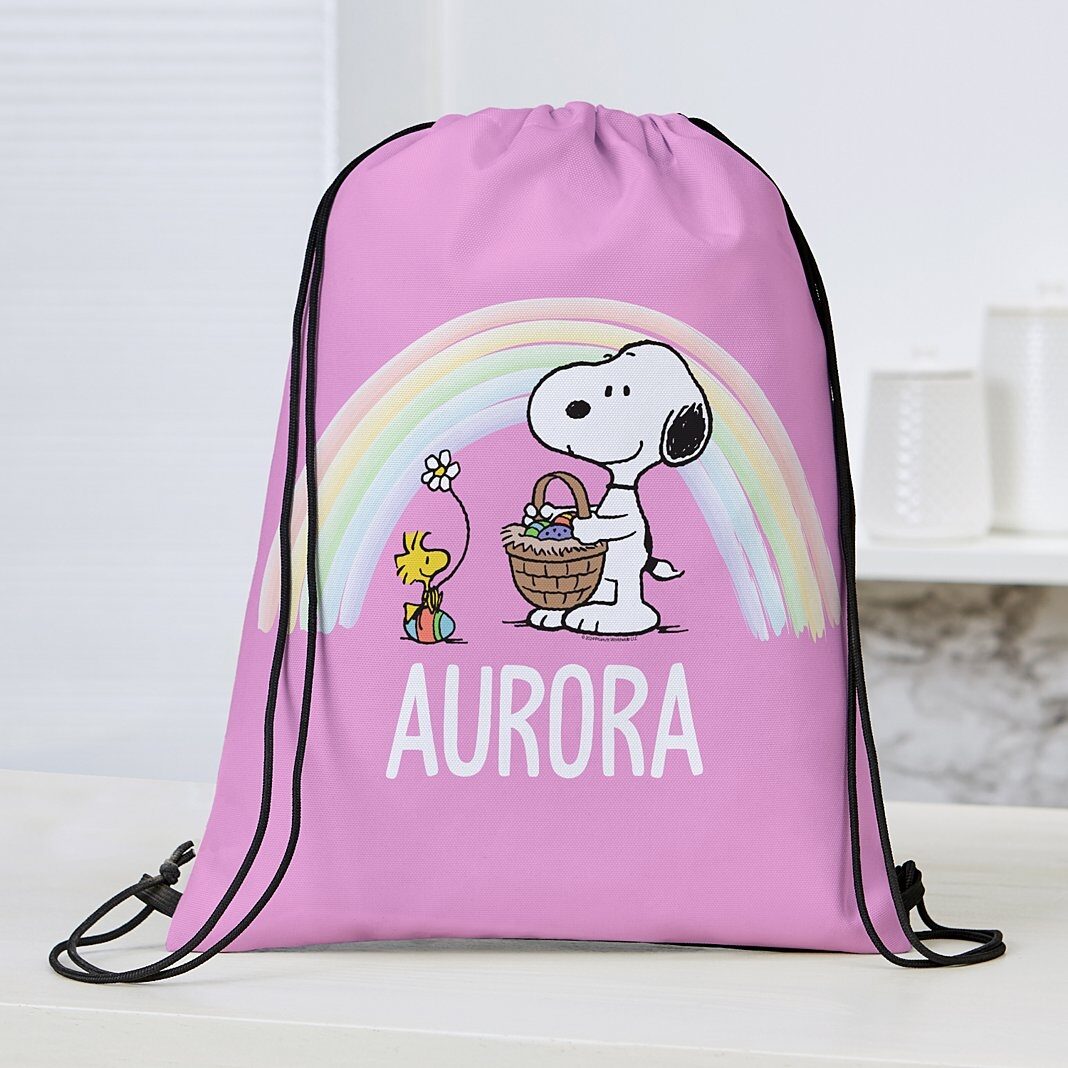 Bolsa con cordón arcoíris de Snoopy™ y Woodstock de PEANUTS®