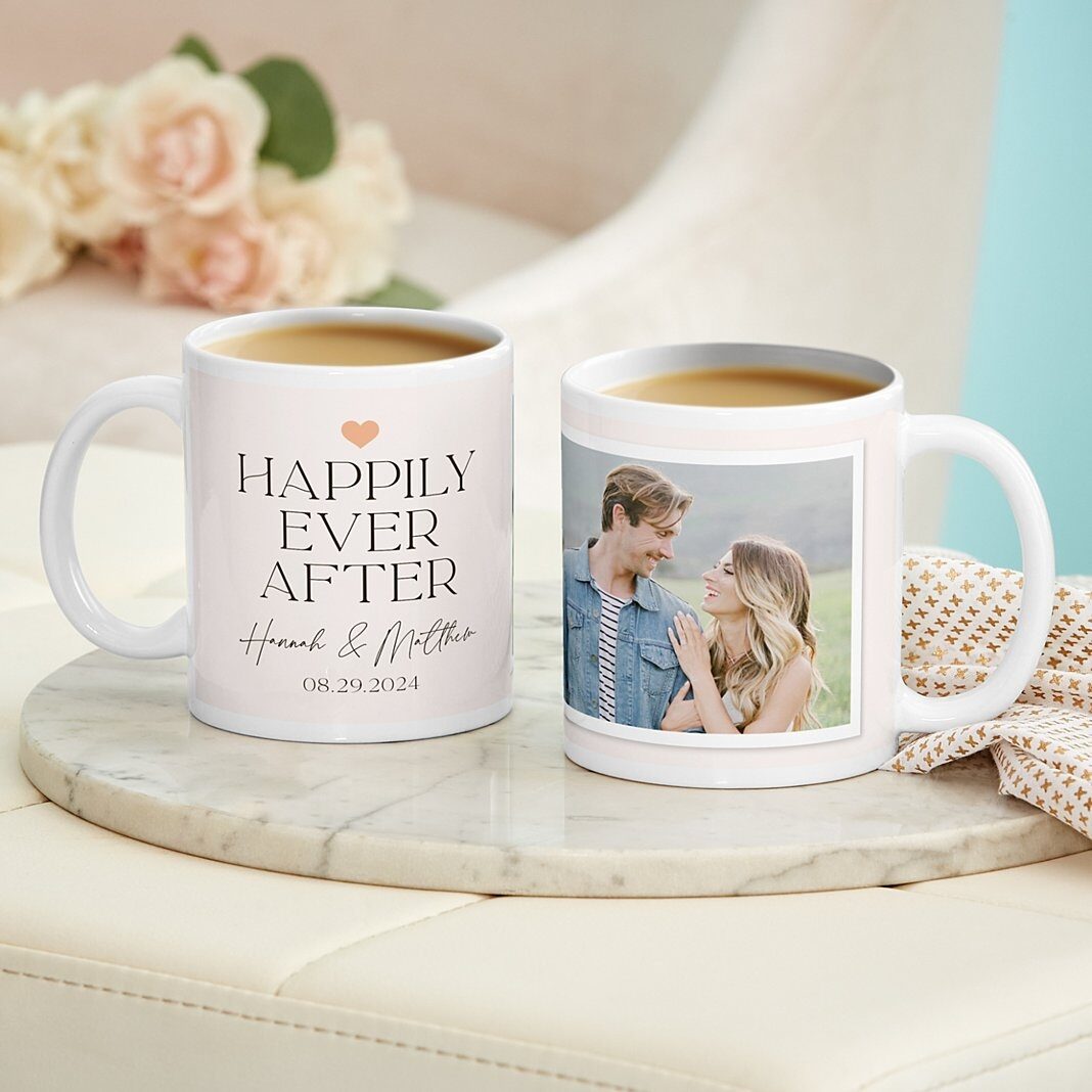 Taza con foto "Felices para siempre"