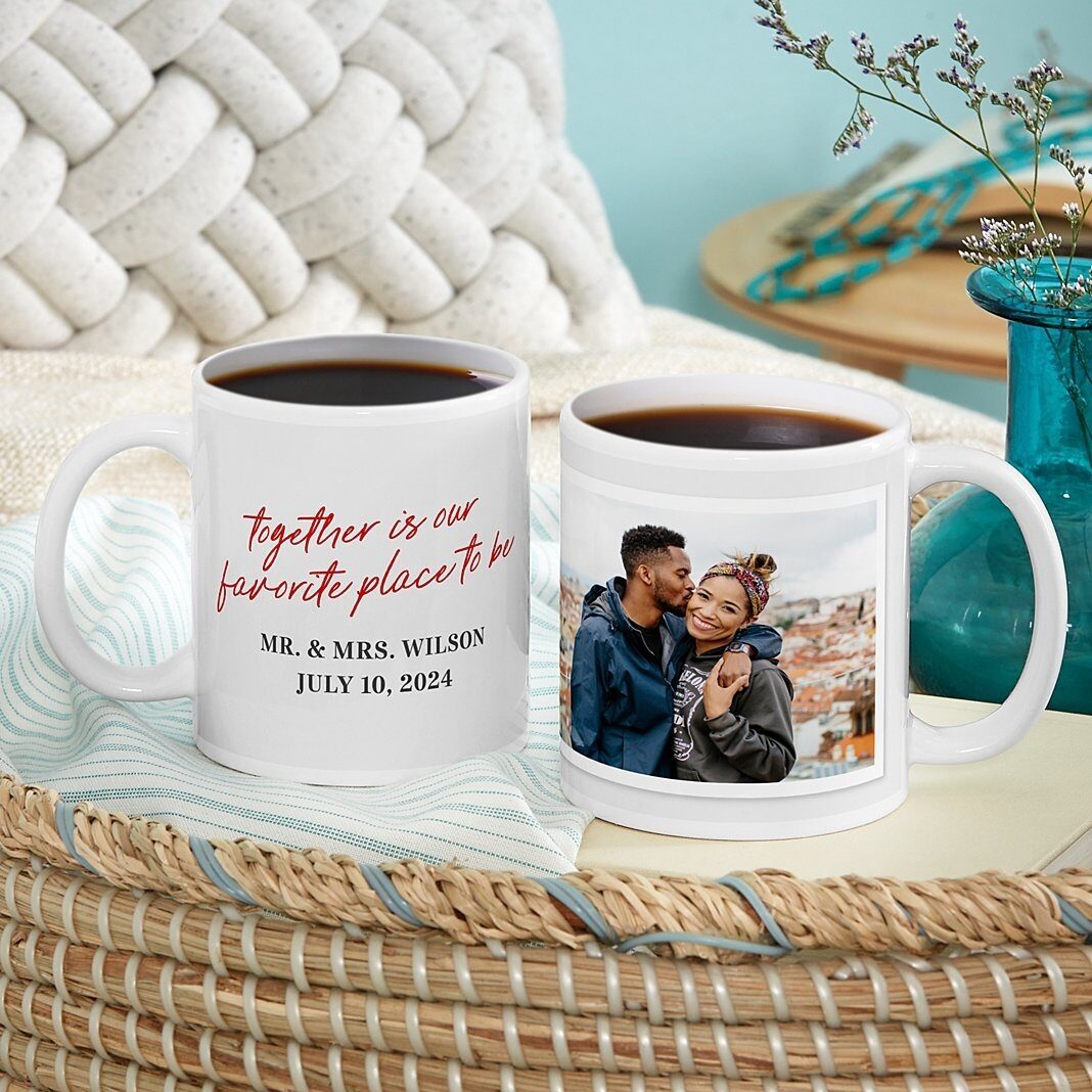 Taza con foto "Juntos es nuestro lugar favorito"