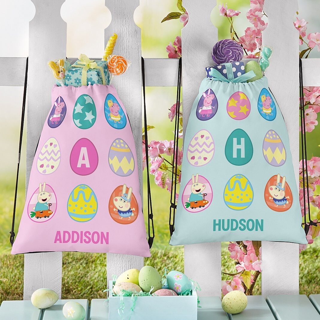 Bolsas con cordón de huevos de Pascua de Peppa Pig