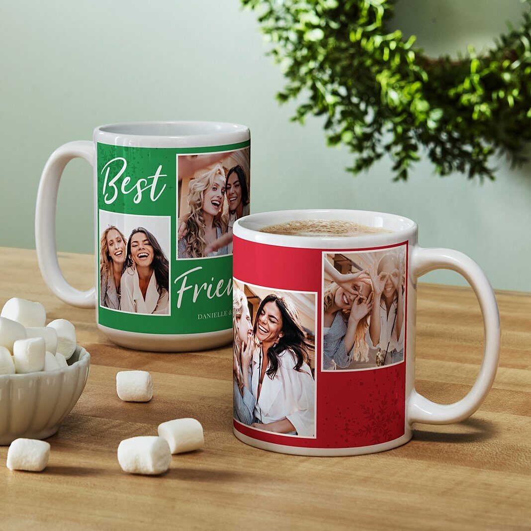 Nueva taza con foto de mejores amigos