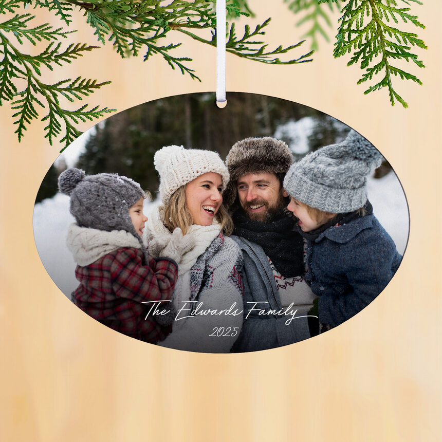 Adorno de madera con foto personalizada