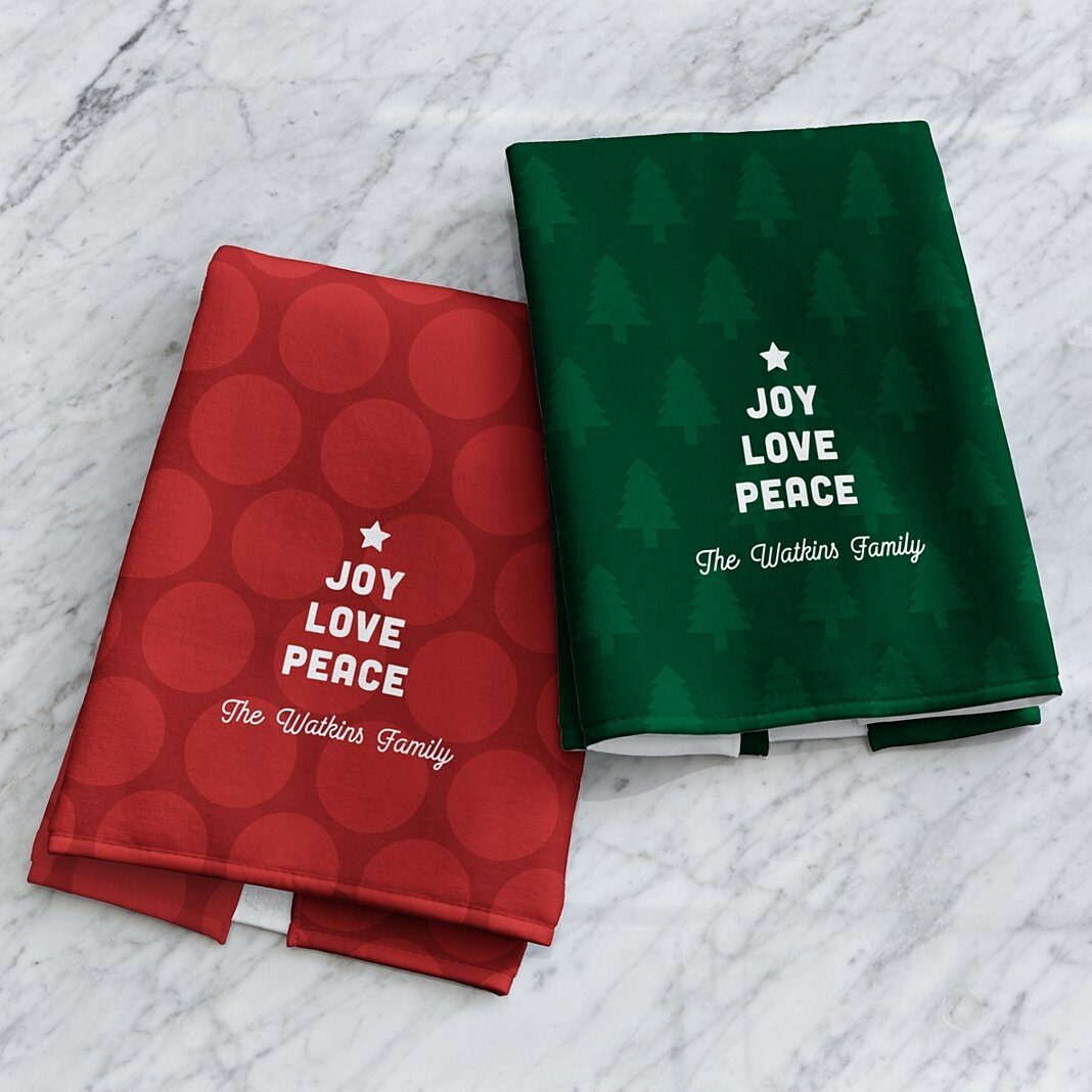 Nueva toalla de cocina Joy Love Peace