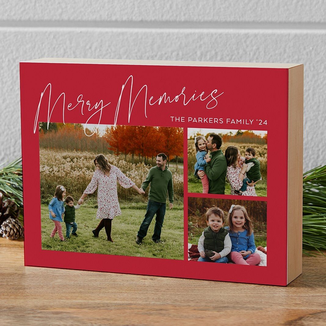Nuevo bloque de madera con fotos de Merry Memories