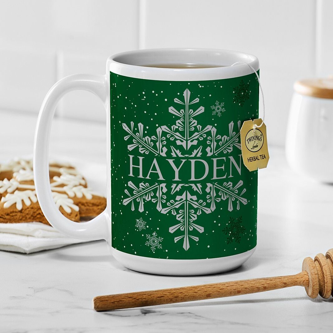 Nueva taza con copos de nieve
