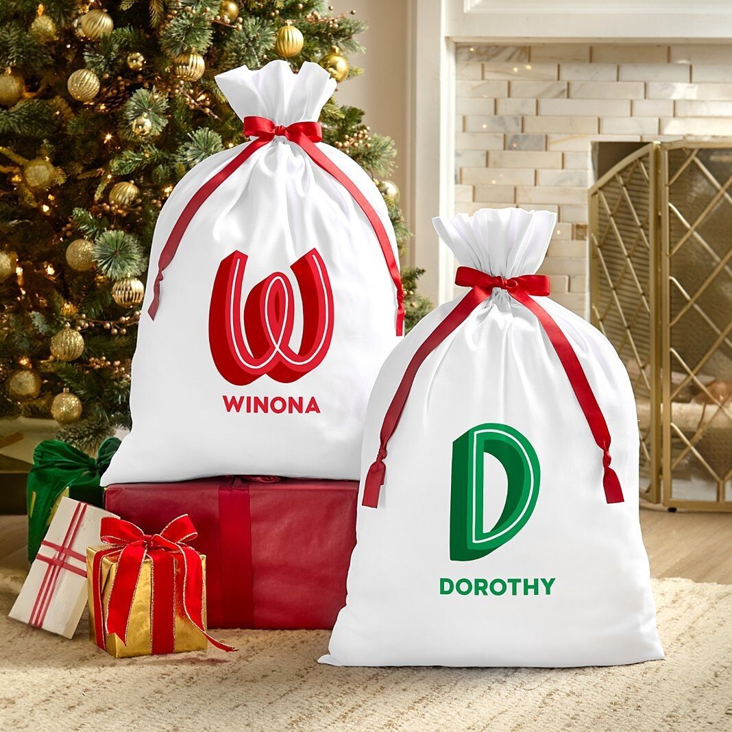 Nueva bolsa de regalo extragrande con inicial caprichosa