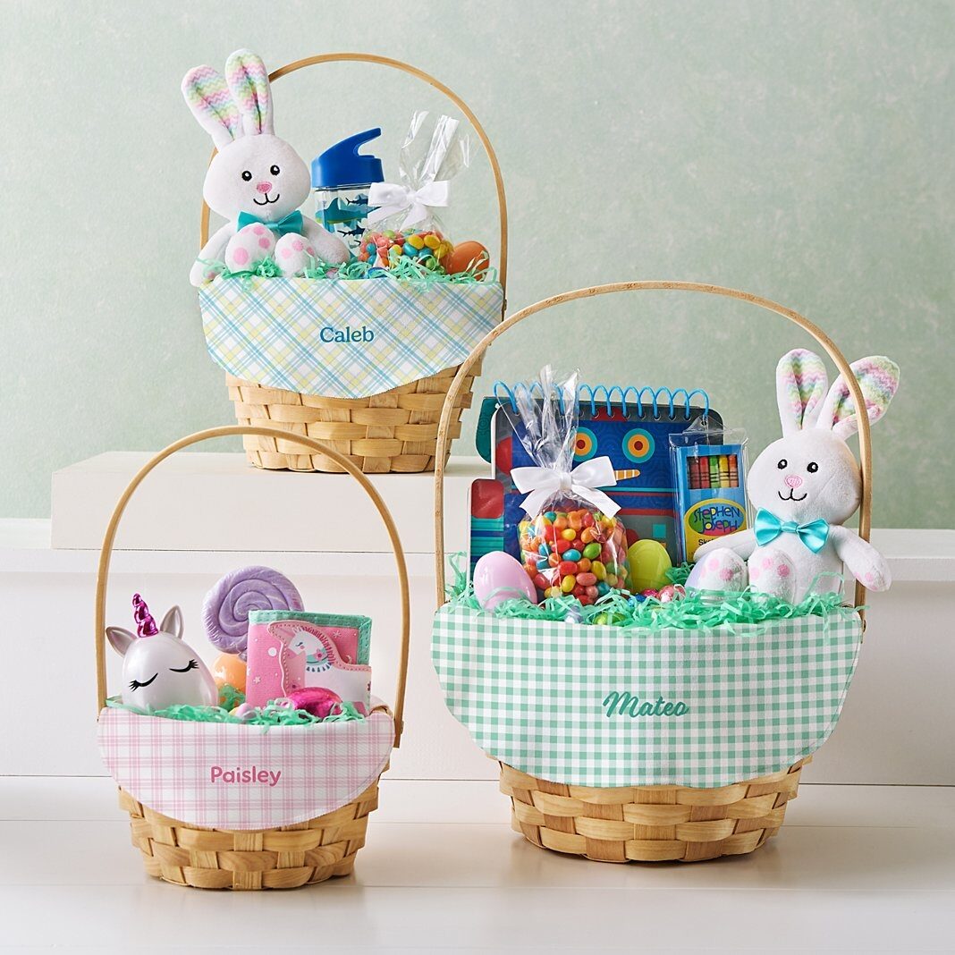 Cestas de Pascua con forro estampado