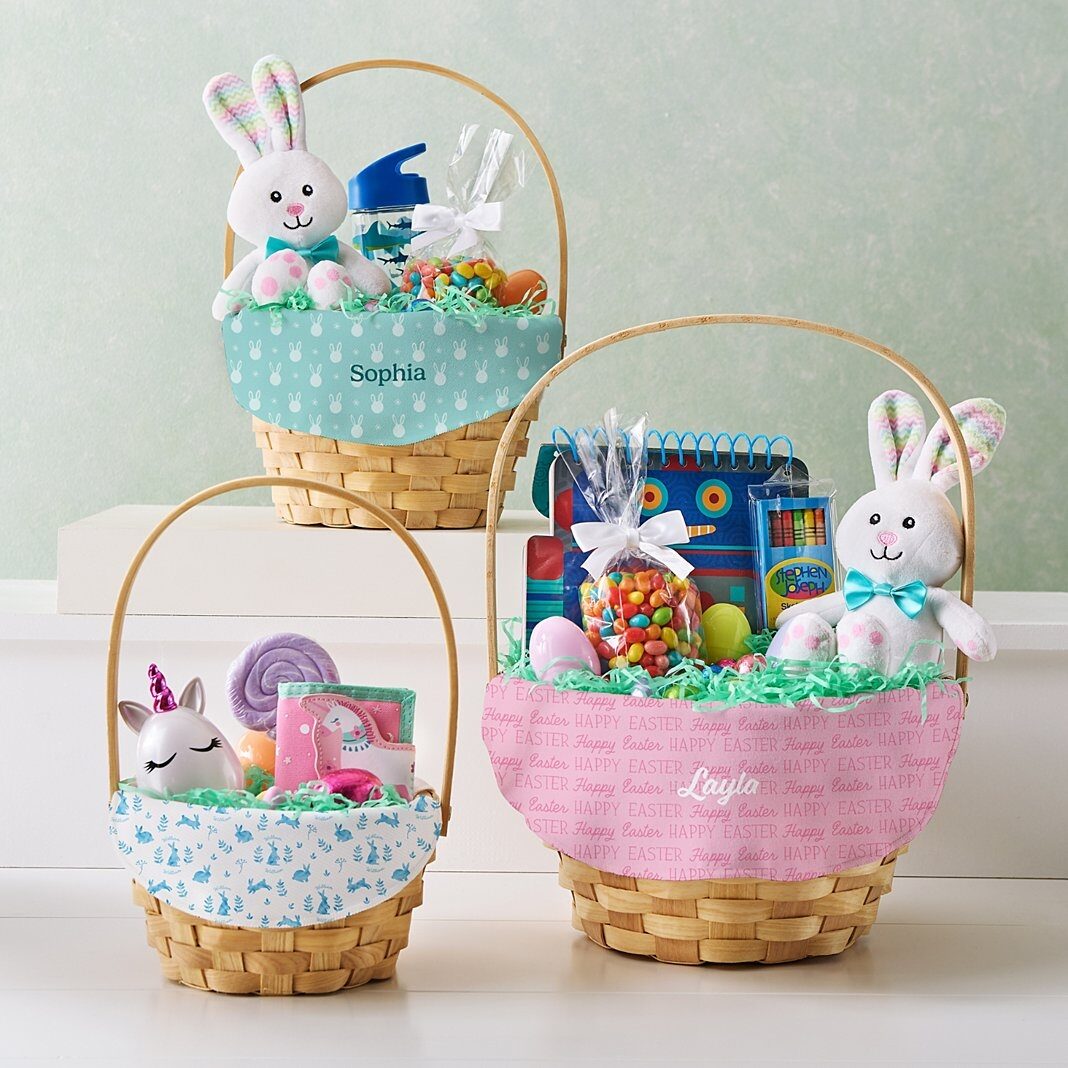 Cestas de Pascua con forro de conejito