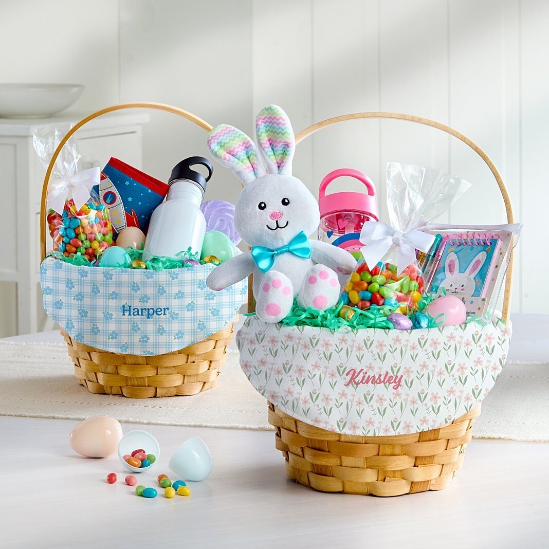 Cestas de Pascua con forro floral