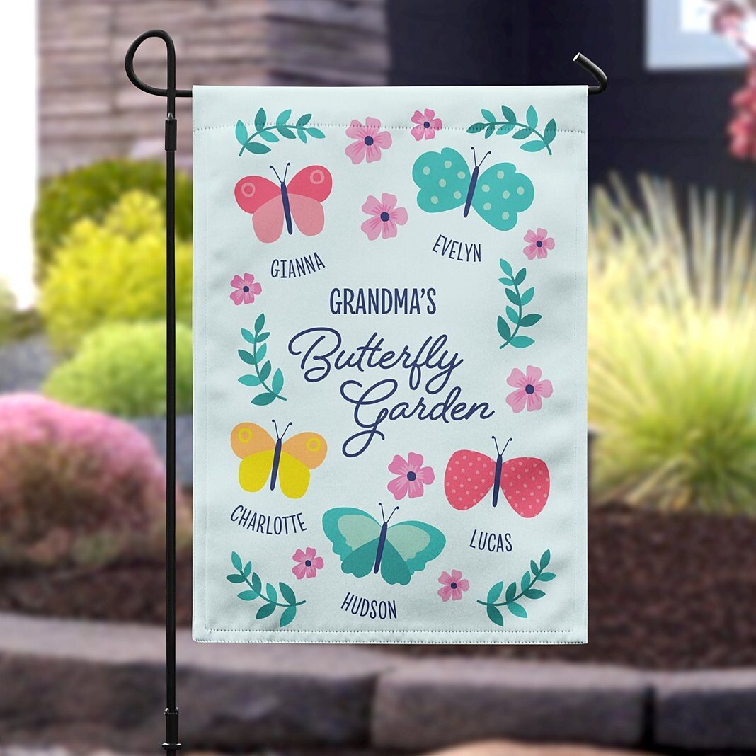 Bandera de jardín de pequeñas mariposas