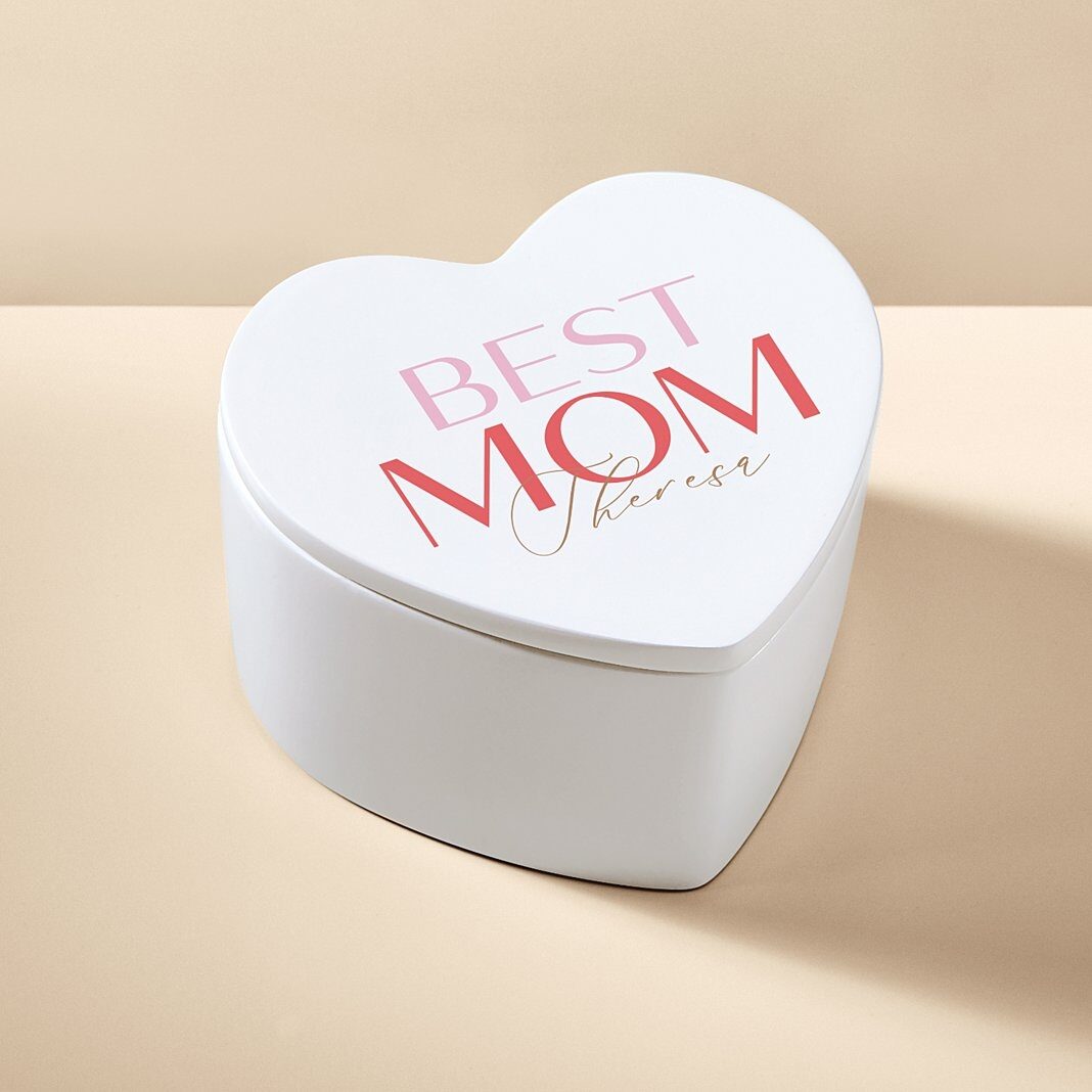 Caja de recuerdos con forma de corazón para la mejor mamá