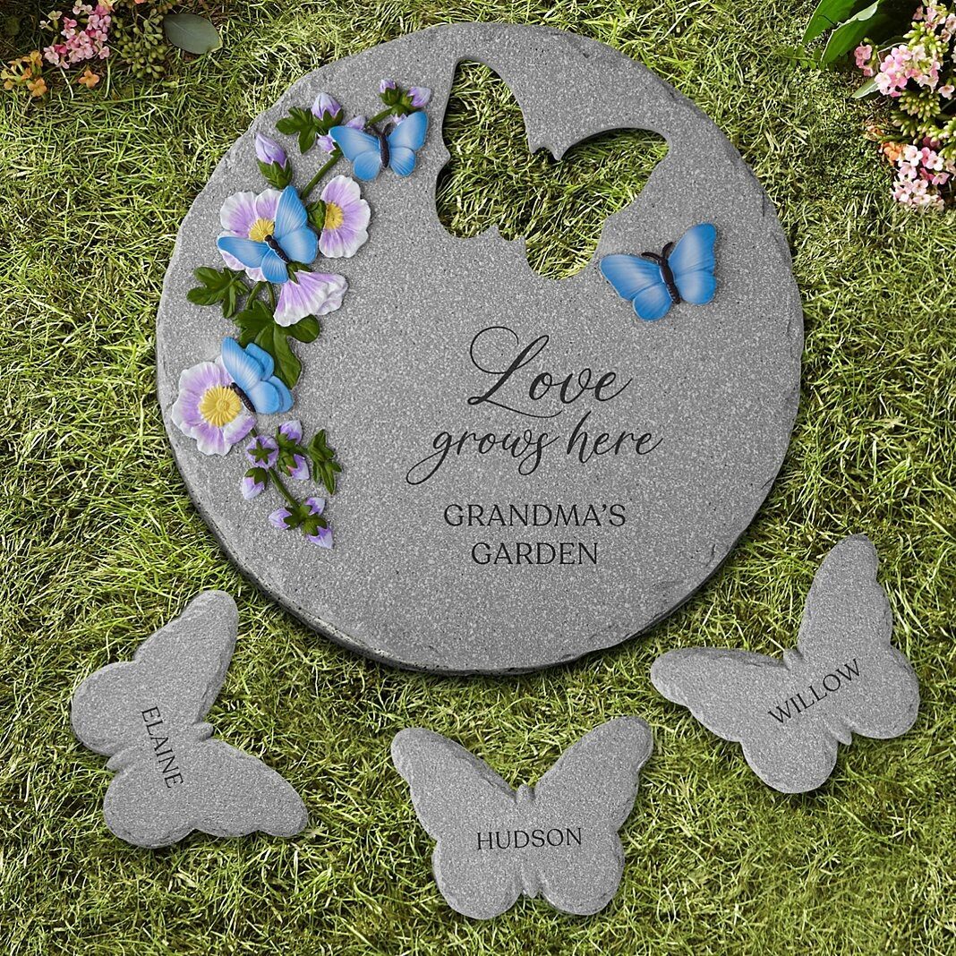 El amor crece aquí Piedra del jardín de mariposas