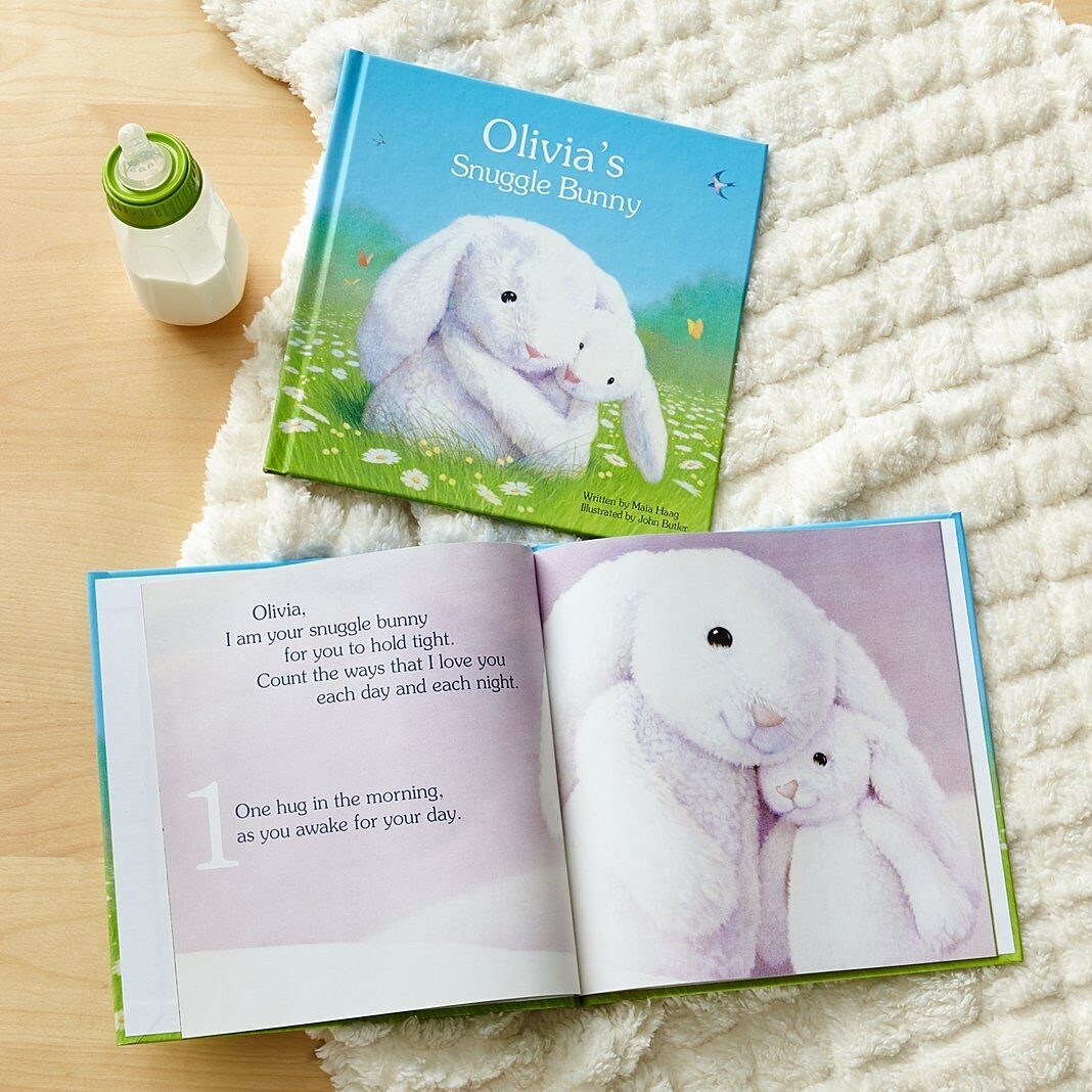 ¡Me veo!® Mi conejito acurrucado, libro personalizado y set de regalo