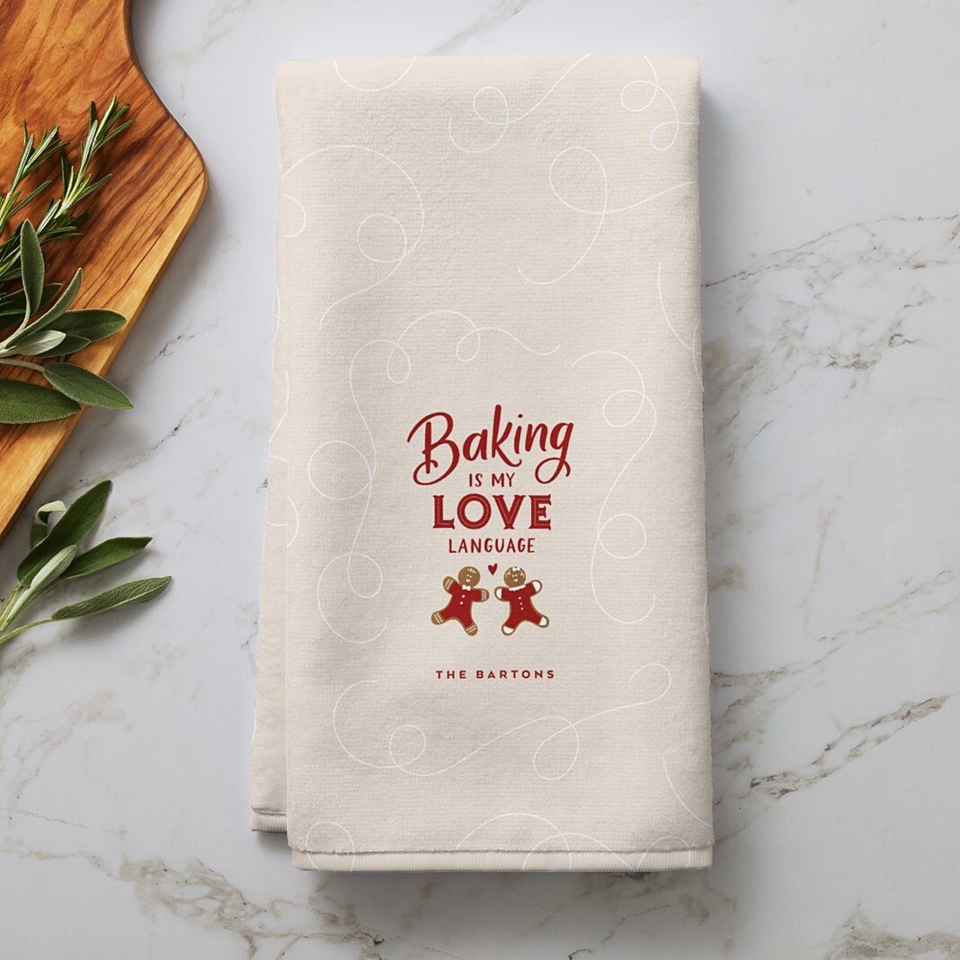 Toalla de cocina con el lenguaje del amor