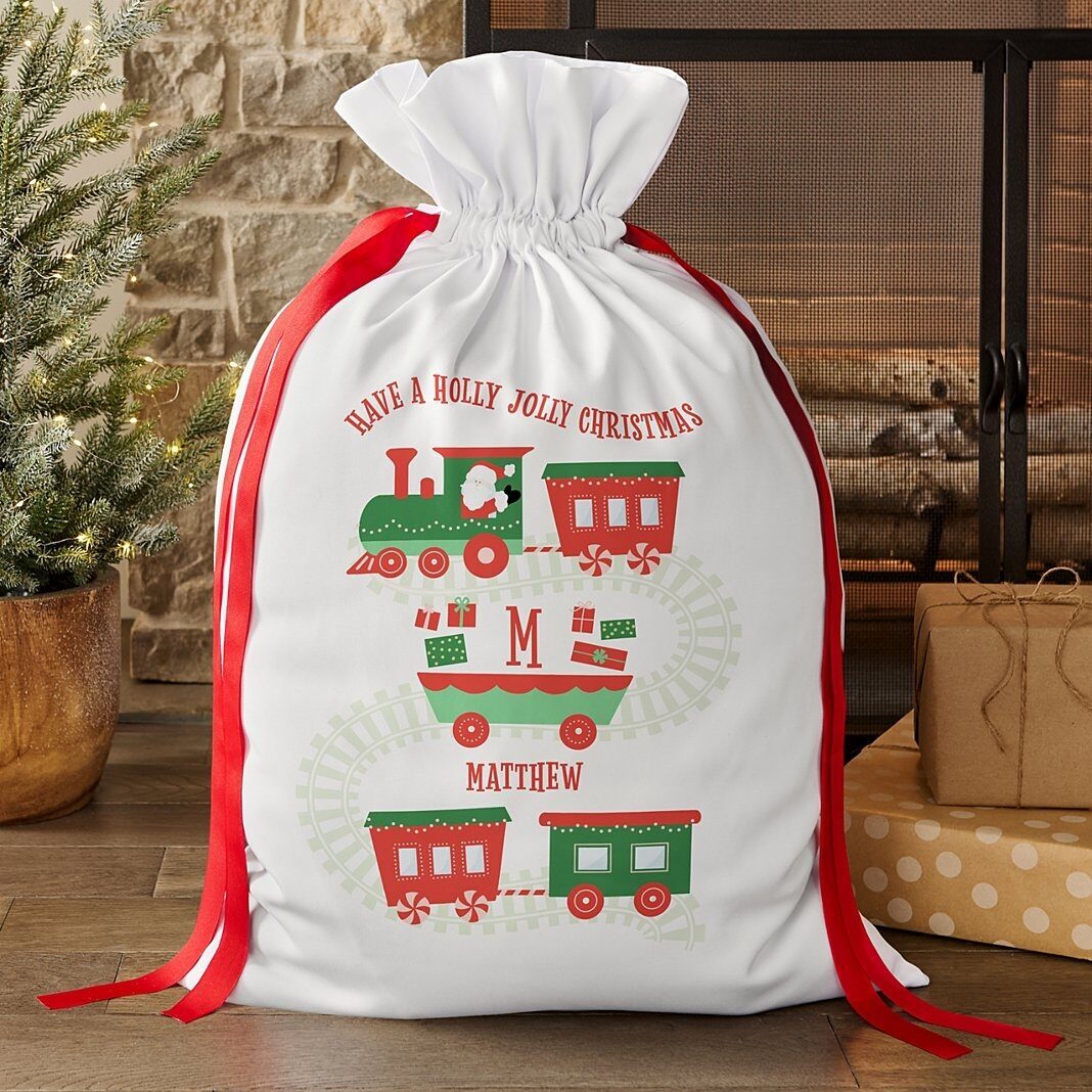 Bolsa de regalo extragrande Holly Jolly Train