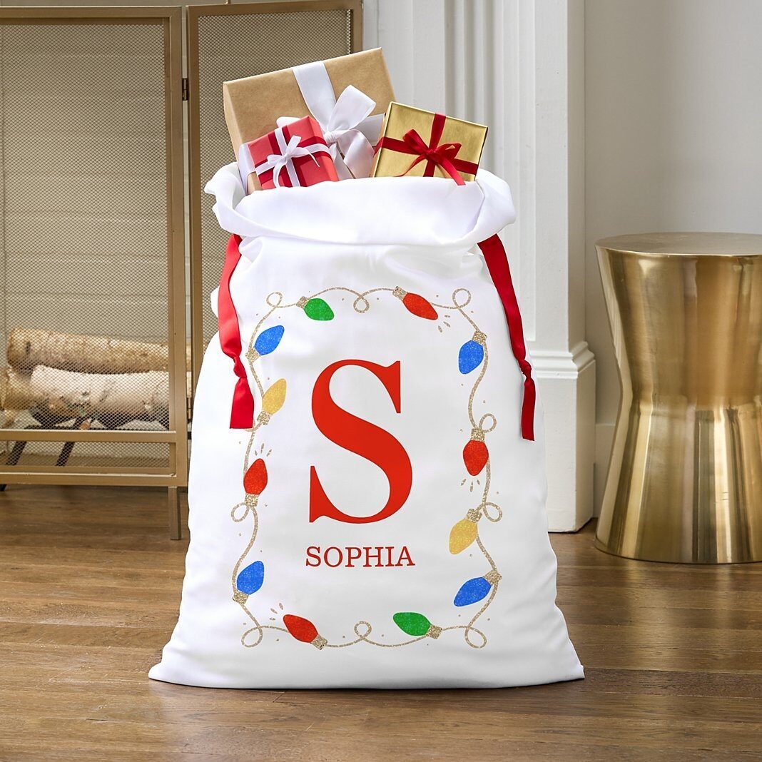 Bolsa de regalo extragrande con guirnalda de luces