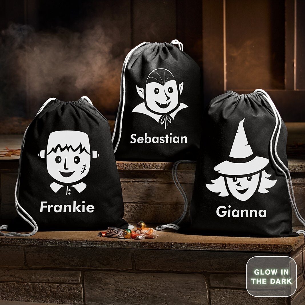Bolsa de dulces Monsters que brilla en la oscuridad con cordón