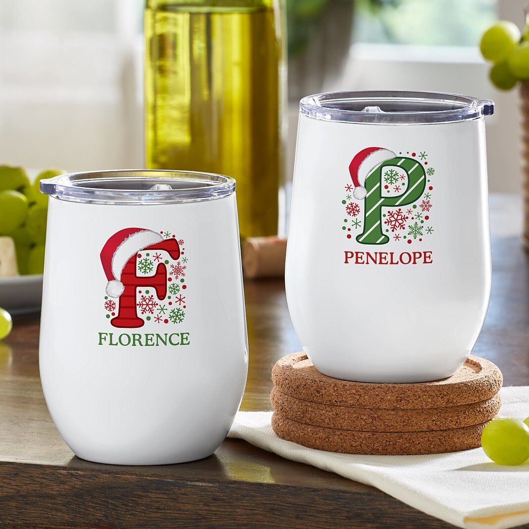 Vaso térmico para vino con nombre festivo