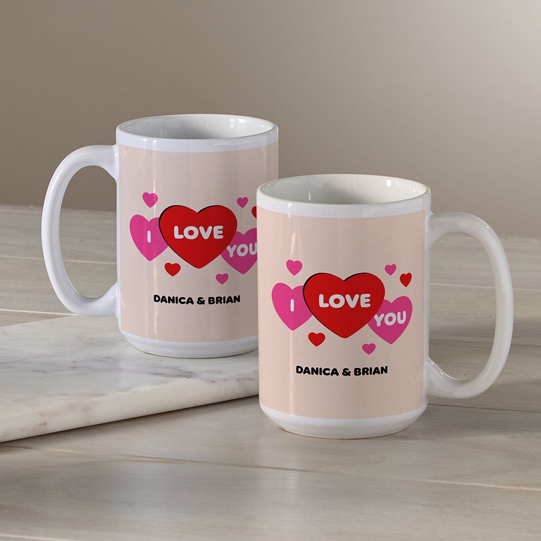 Taza con corazones "Te amo"