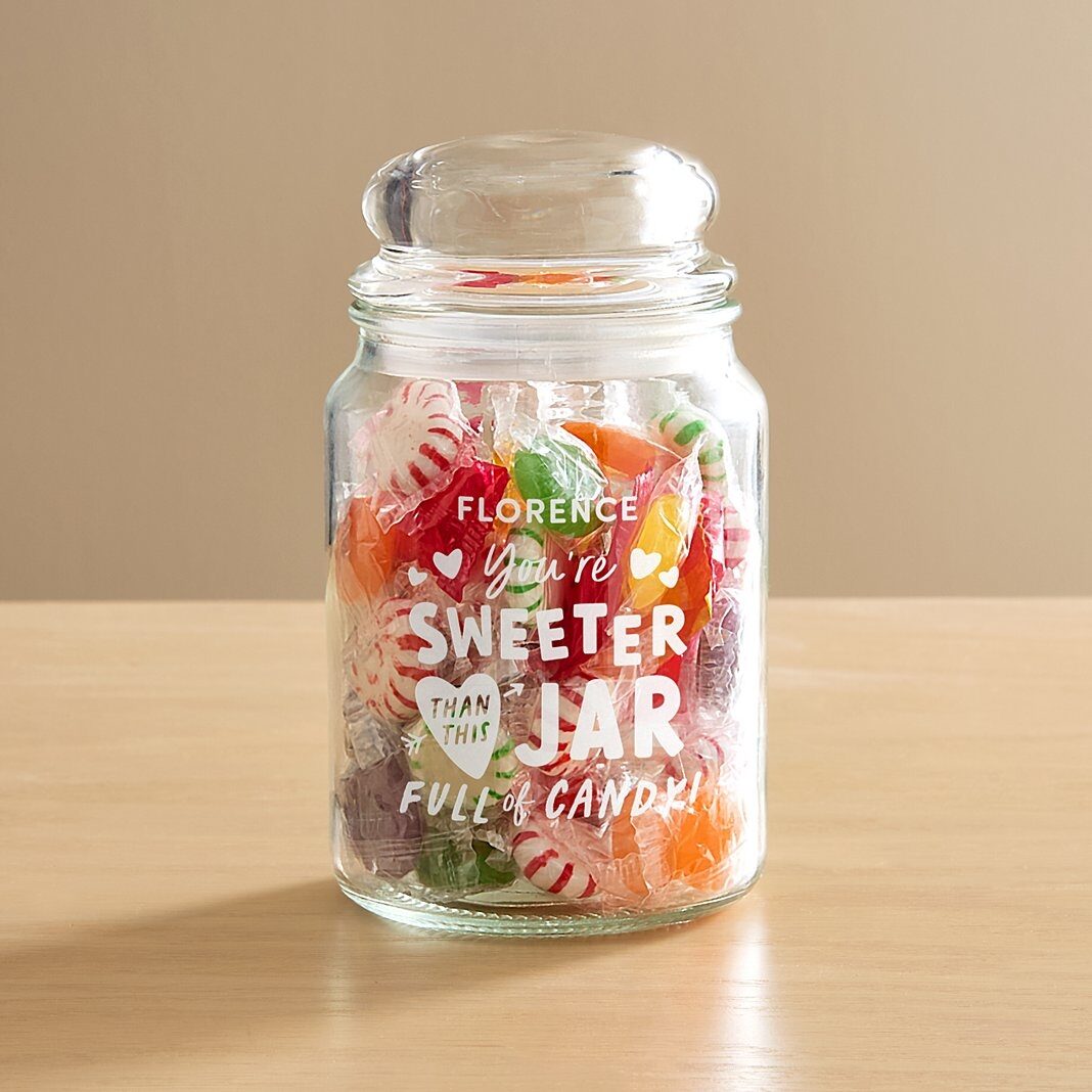 Tarro de cristal para dulces más dulce que un caramelo