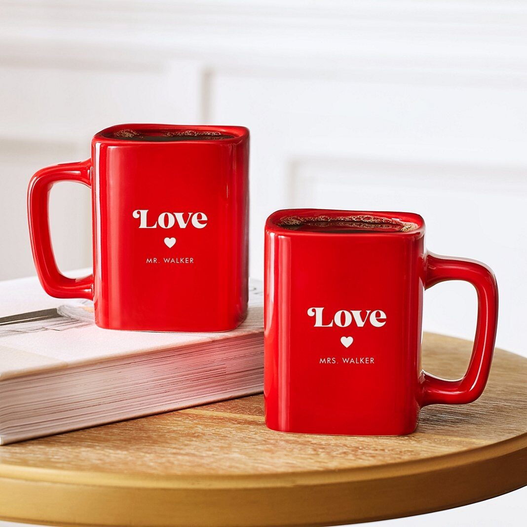 Juego de tazas Love Red Square