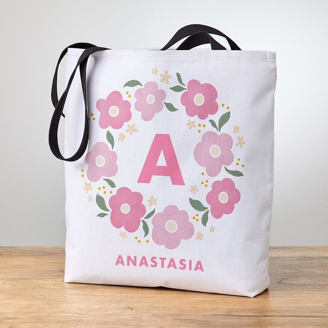 Bolso tote con corona de monograma