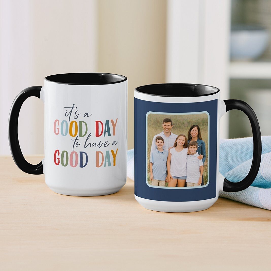Taza con foto de buen día