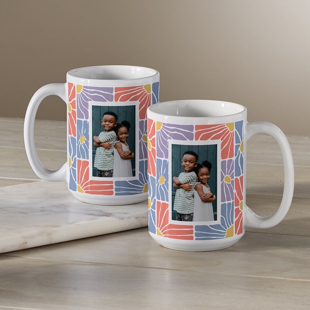 Taza con foto de flores geniales