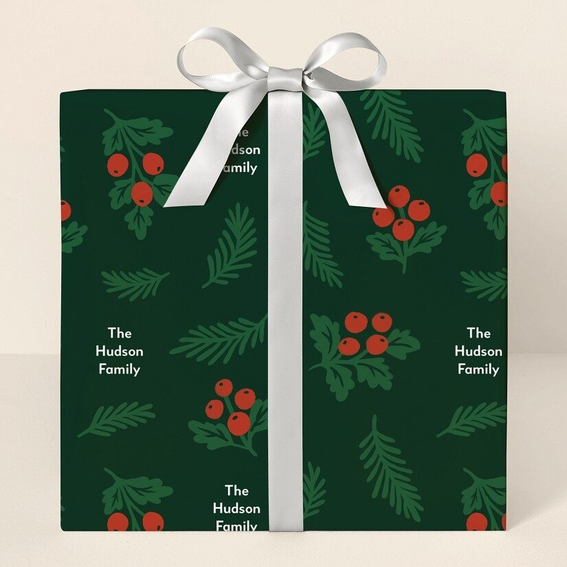 Papel de regalo Holly Jolly